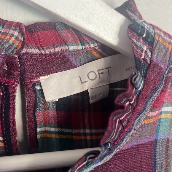 LOFT - Sleeveless Plaid Ruffle Top – XSmall - Picture 5 of 8